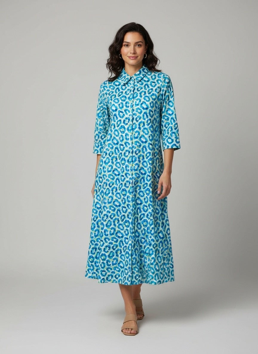 Perlavera Three Quarter Sleeve Maxi Dress Neo