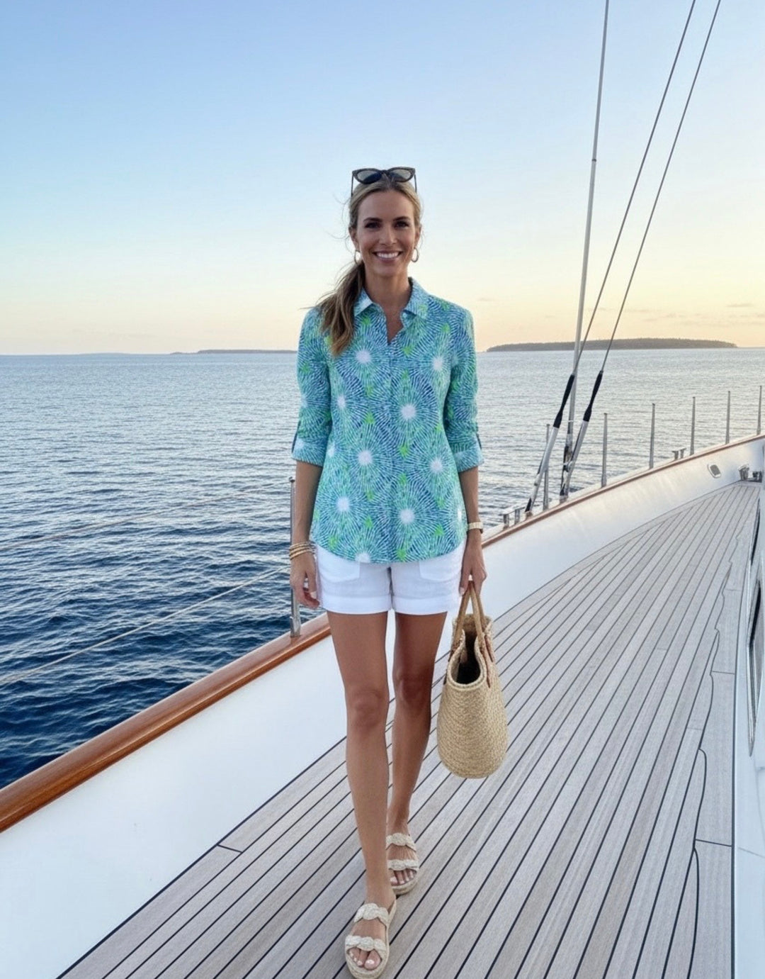 Perlavera Nancy Three Quarter Sleeve Shirt