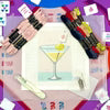 Blue Poppy-Mahjong Martini Needlepoint