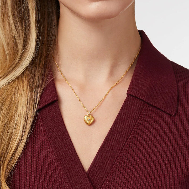 Julie Vos Esme Heart Solitaire Heart Necklace