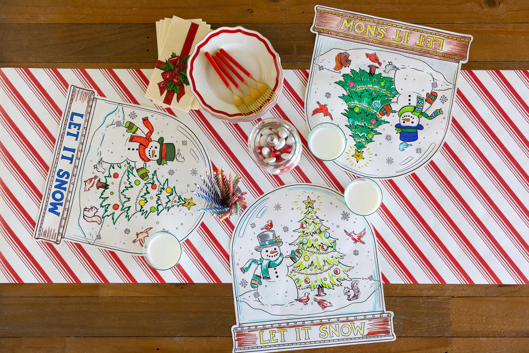 Hester & Cook Die-cut Snow Globe Coloring Placemat- 12 sheets
