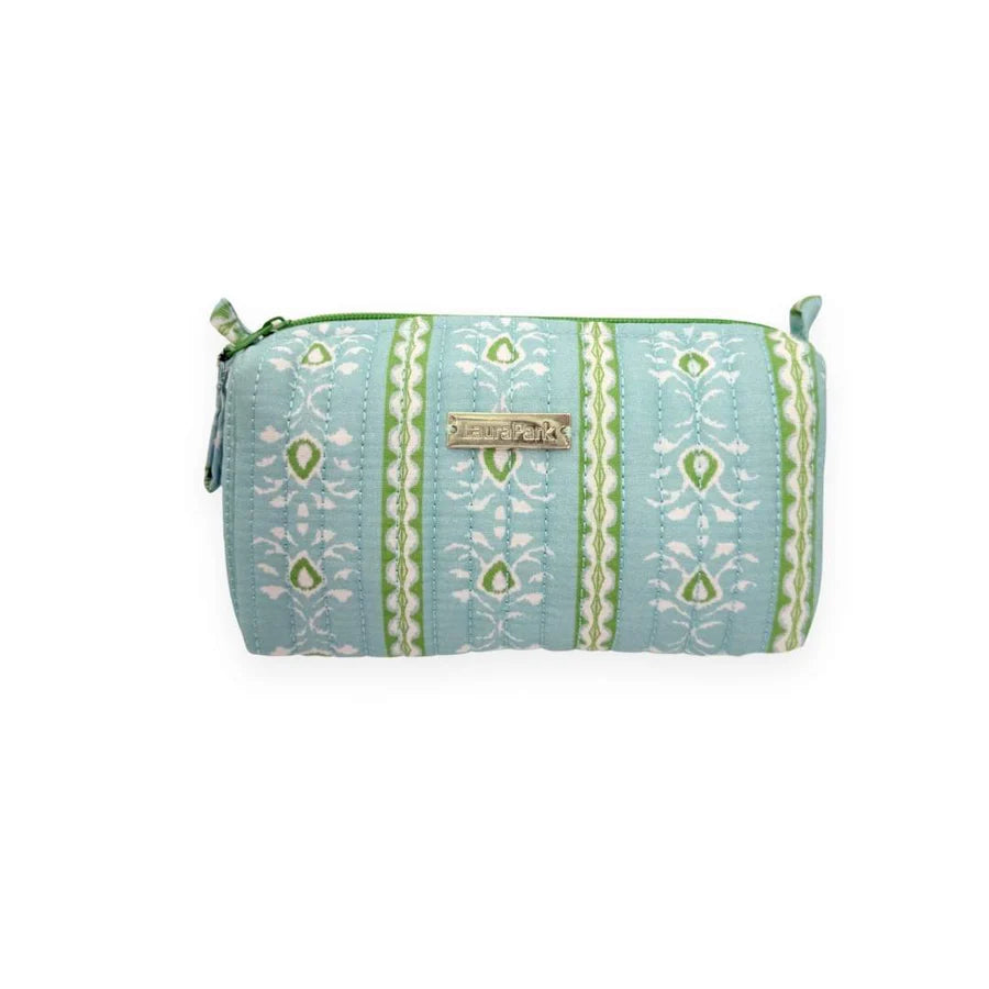 Laura Park Rosemary Strip Blue Signature Small Cosmetic Bag