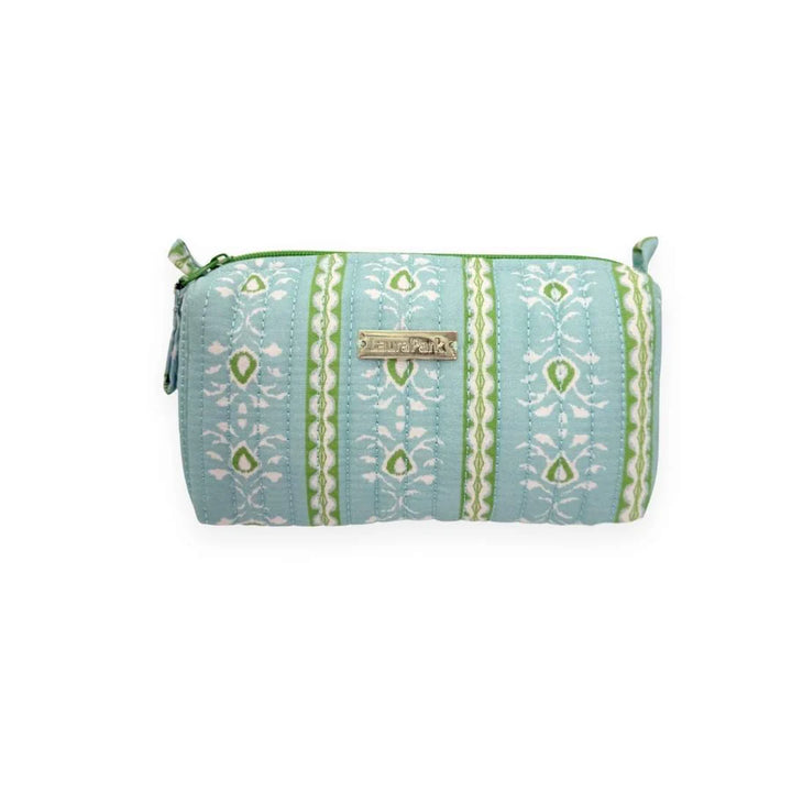 Laura Park Rosemary Strip Blue Signature Small Cosmetic Bag