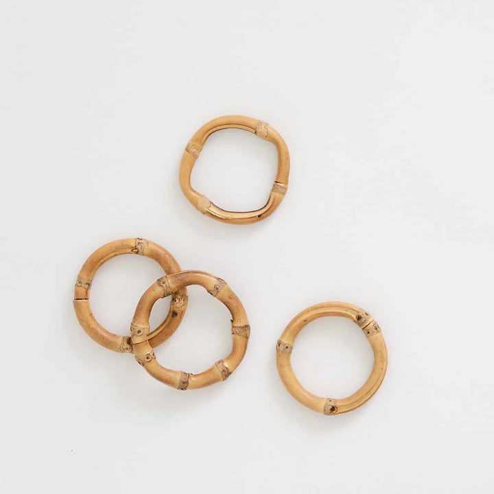 Wrapped Bamboo Napkin Rings- Set of 4
