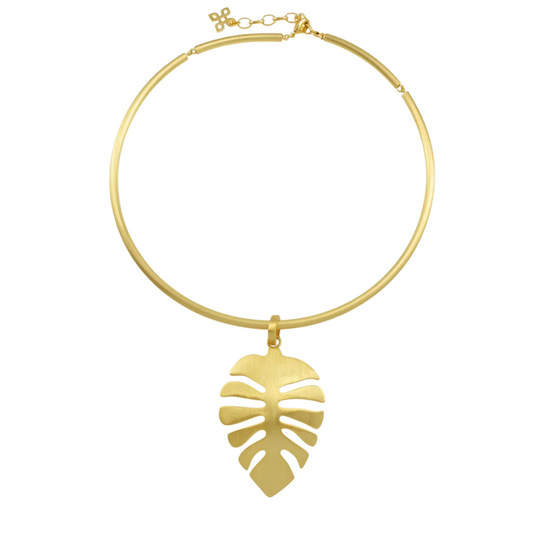 Betty Carre Monstera Omega Necklace
