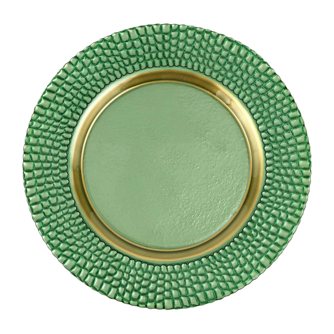 Vietri- Pelli Glass Green Charger