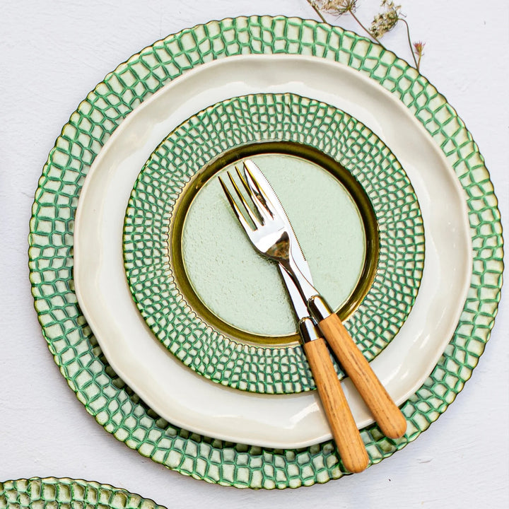 Vietri- Pelli Glass Green Charger