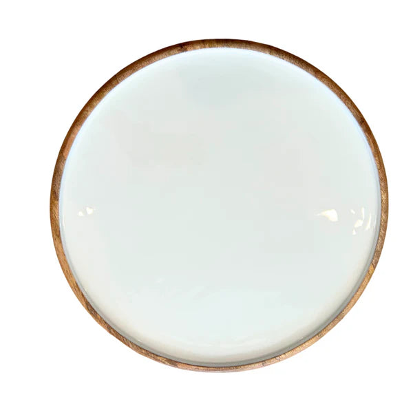 Indy Home- Acacia & Enamel Lazy Susan