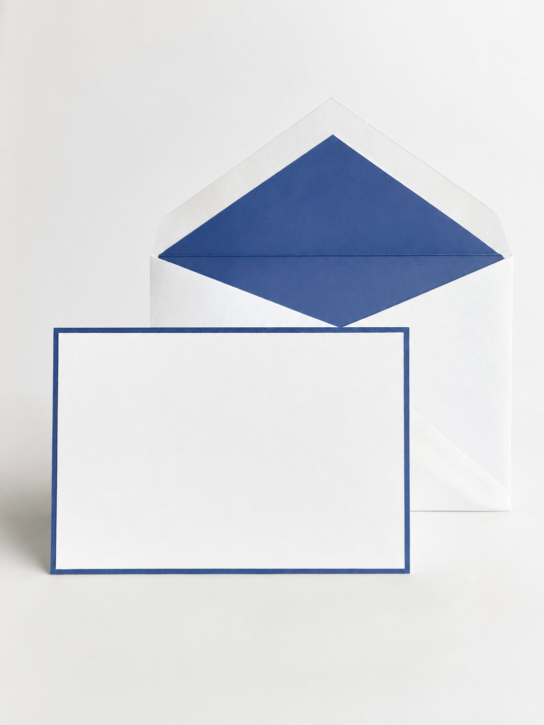 Crane Regent Blue Boarded Pearl White Card