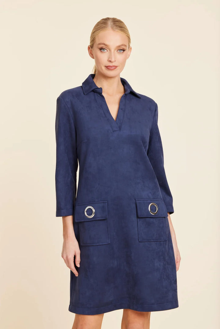 Dolce Cabo-Faux Suede Dress Blue