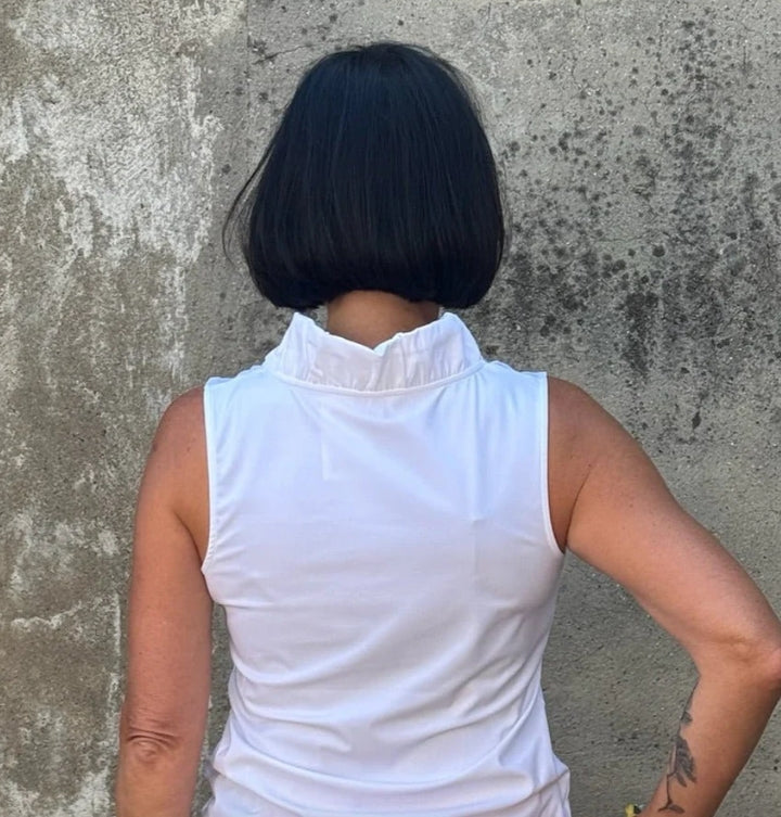 Aryeh- Evelyn Ruffle Neck Sleeveless Top