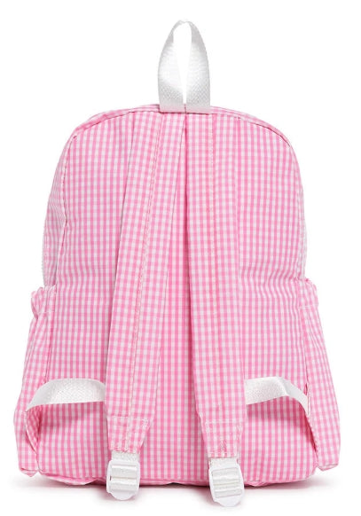 TRVL Children's Medium Pink Gingham Backpack w/ Pockets
