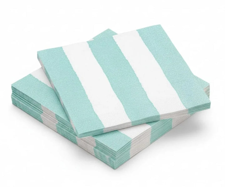 Caspari Cocktail Napkins - Cafe Stripe Paper Linen