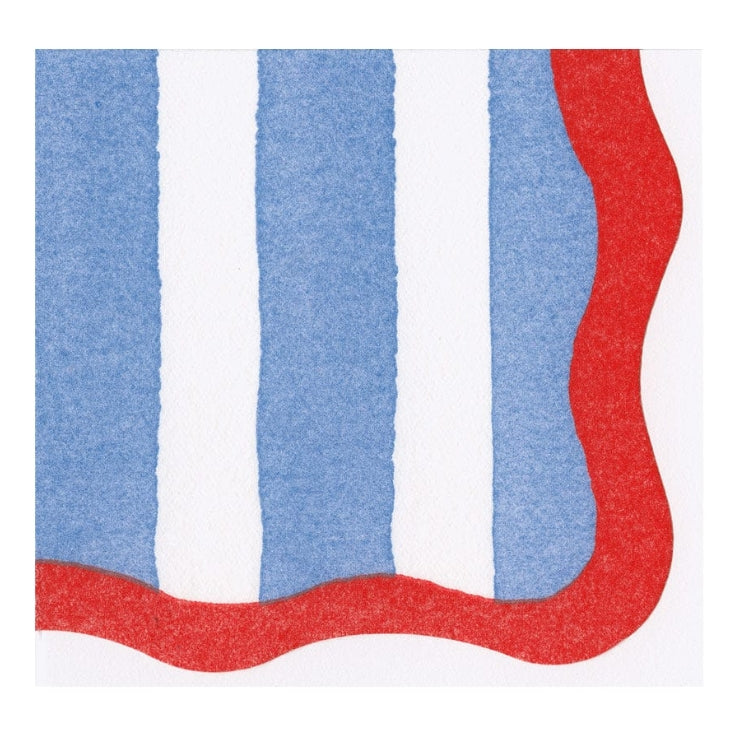 Caspari Cocktail Napkins - Scallop Paper Linen Die Cut