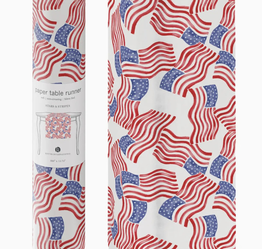 Boston International- Stars & Stripes Paper Table Runner