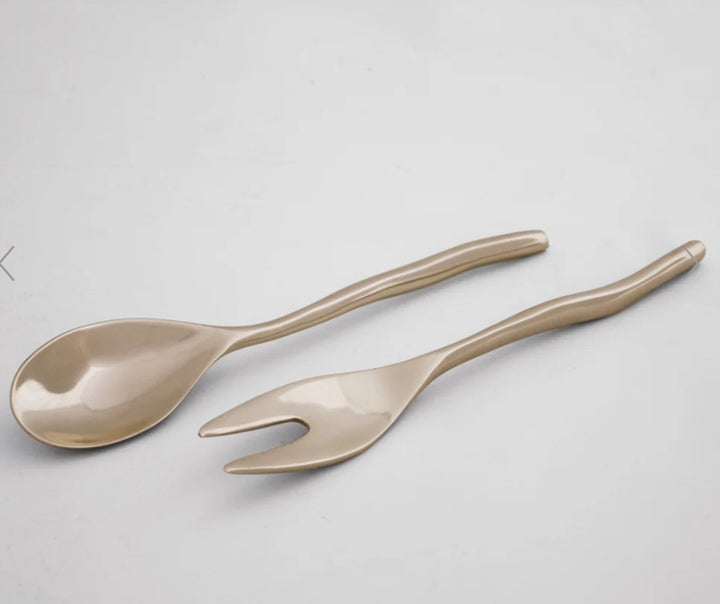 Beatriz Ball Maia Sm Salad Servers Sierra Shiny Gold