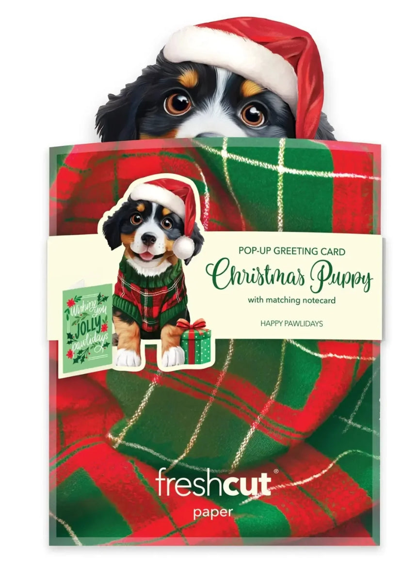 Freshcut Paper Pop Up Cards Mini Christmas Puppy