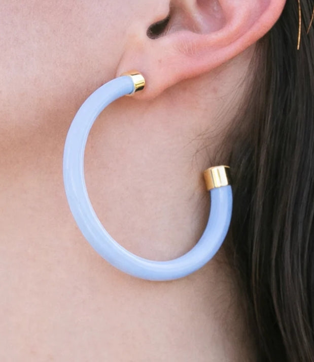 Hoo- Earrings Light Blue