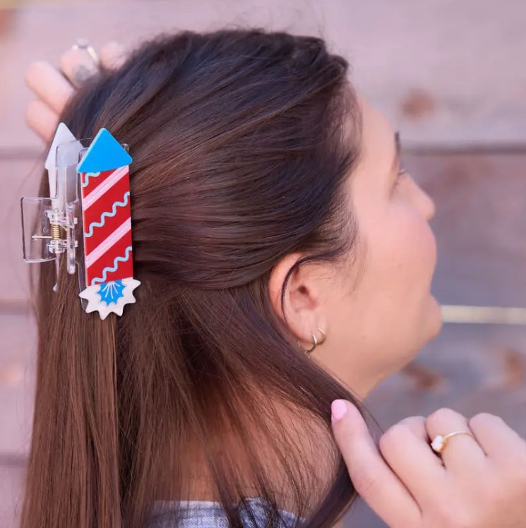 Packed Party Fireworks Hair Claw Clip