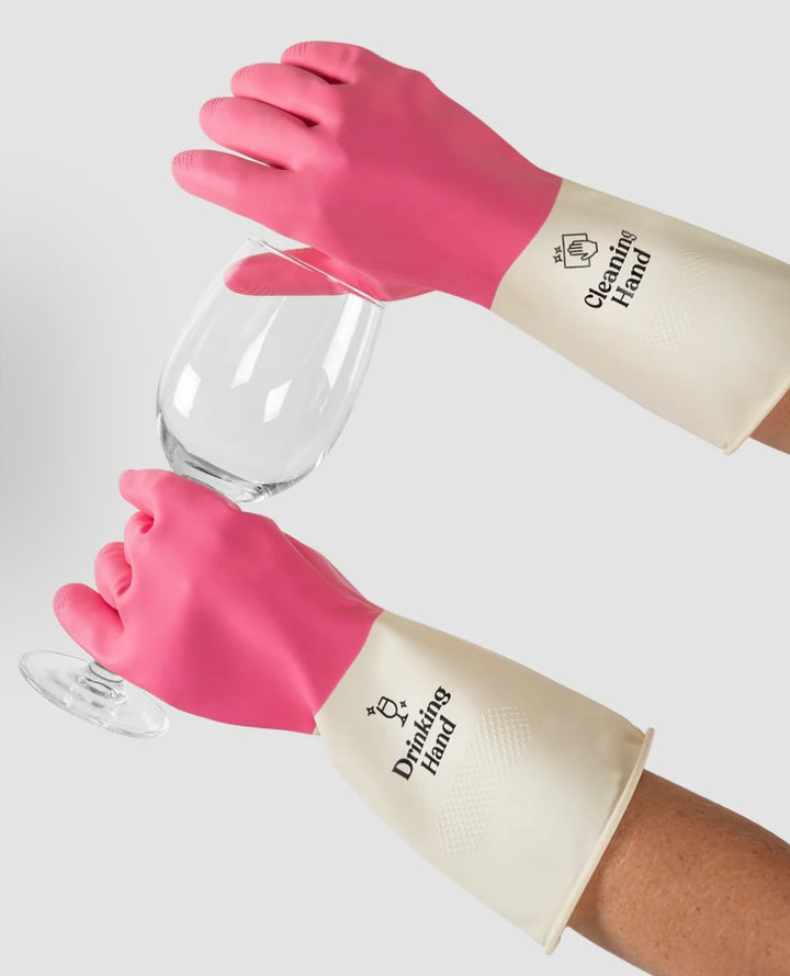 Wine Wash Co. Cleaning Gloves-Pink