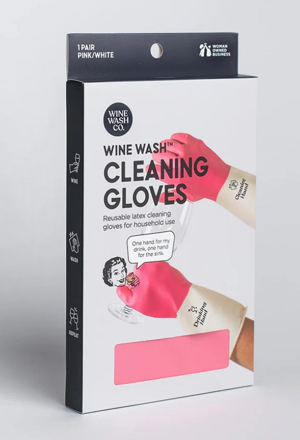 Wine Wash Co. Cleaning Gloves-Pink