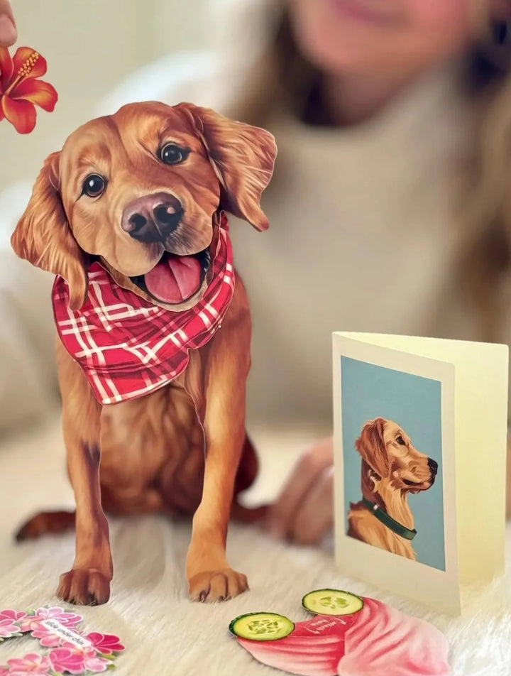 Freshcut Paper Pop Up Pet Cards, Golden Retriever
