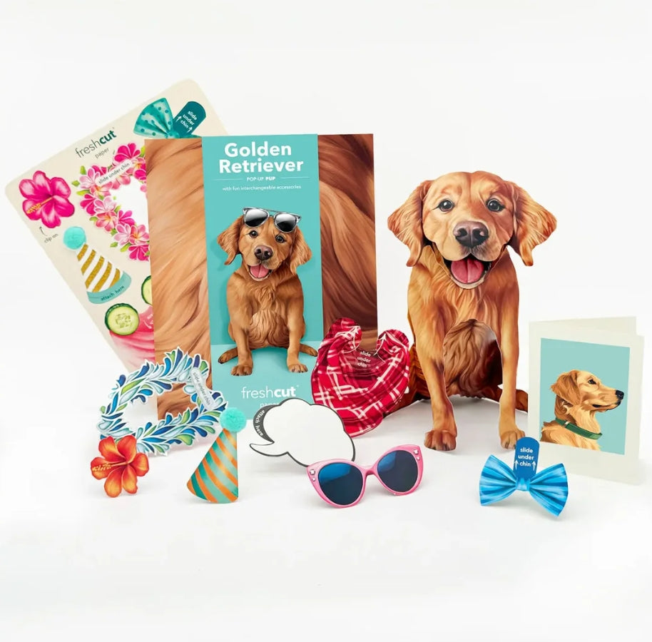 Freshcut Paper Pop Up Pet Cards, Golden Retriever