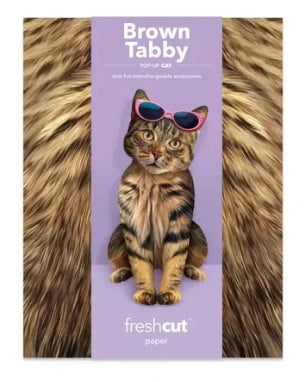 Freshcut Paper Pop Up Pet Cards, Brown Tabby