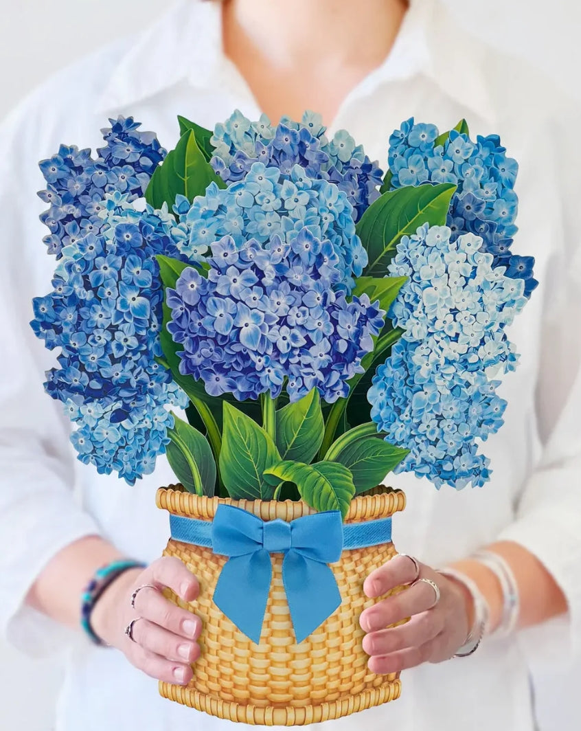 Freshcut Paper Pop Up Cards, Nantucket Hydrangeas
