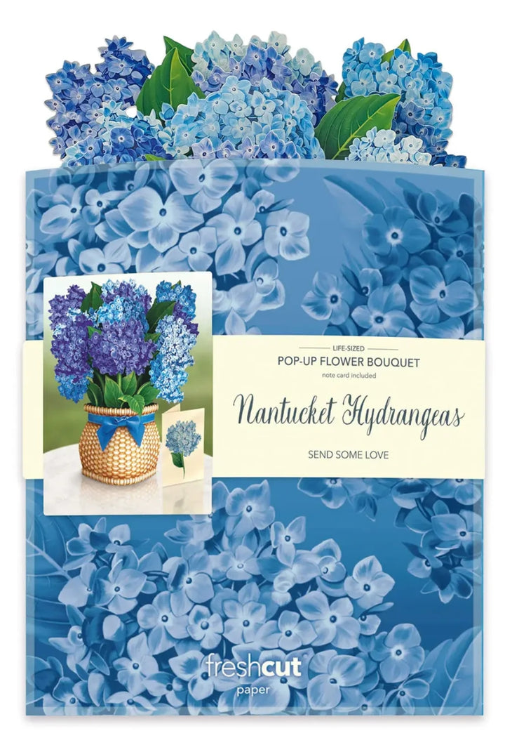 Freshcut Paper Pop Up Cards, Nantucket Hydrangeas