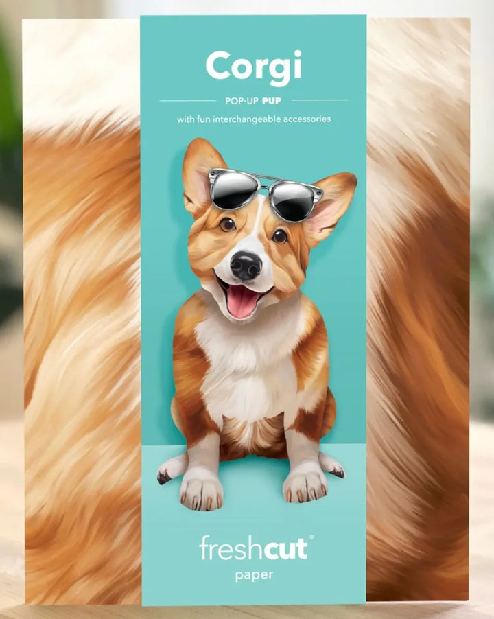 Freshcut Paper Corgi Pop-Up Greeting Card