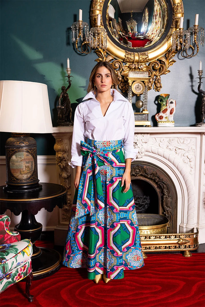 House of MBR Portico Brady Wrap Maxi Skirt