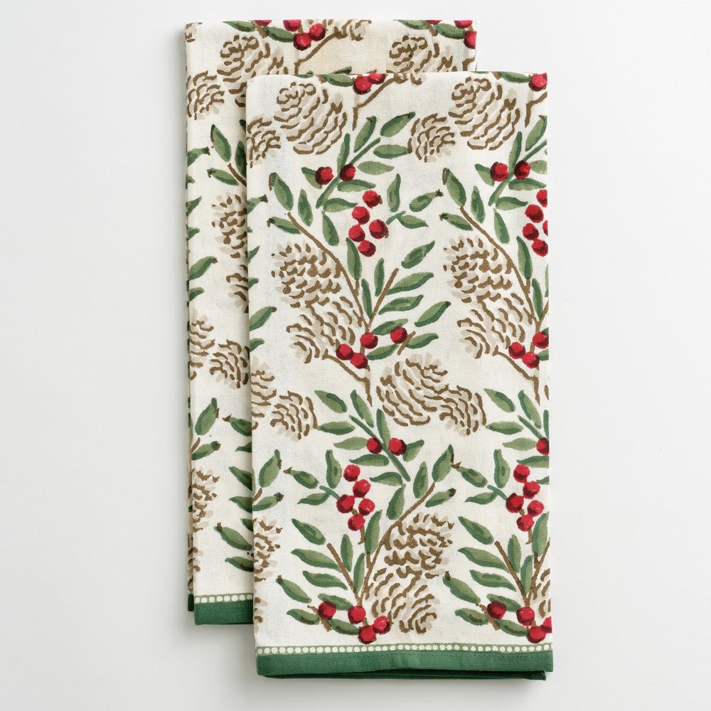Pomegranate Christmas Garland Tea Towels