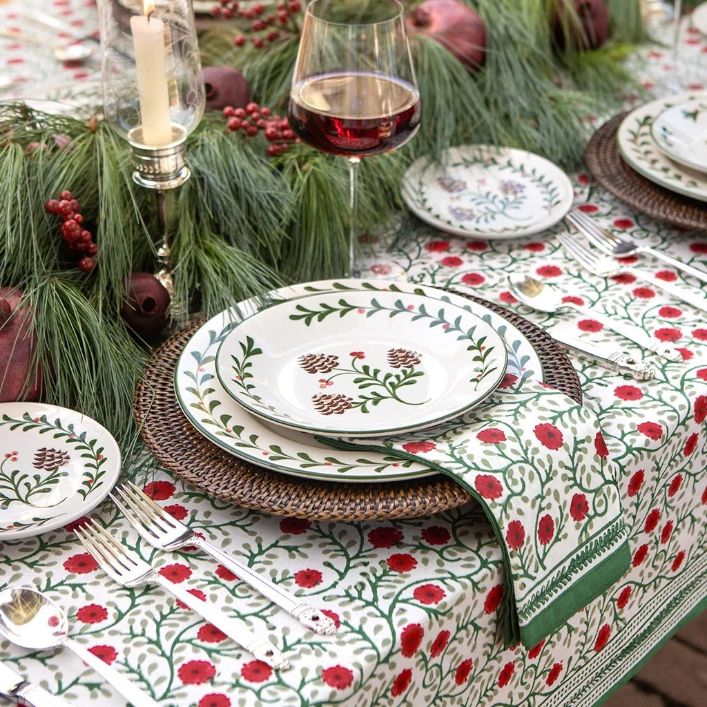 Pomegranate-Stephanie Red/Green Set of 4 napkins