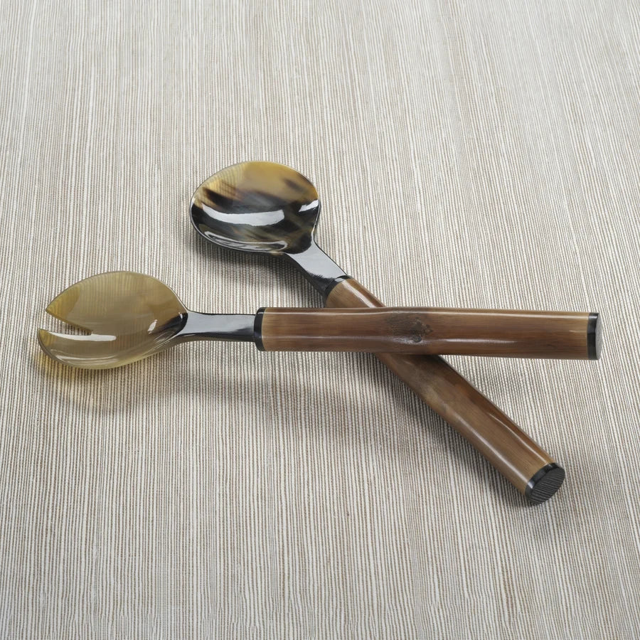 Zodax Bamboo and Horn Server Set - 12 in