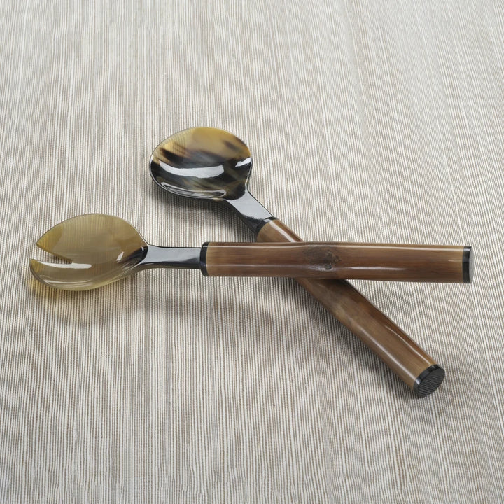 Zodax Bamboo and Horn Server Set - 12 in