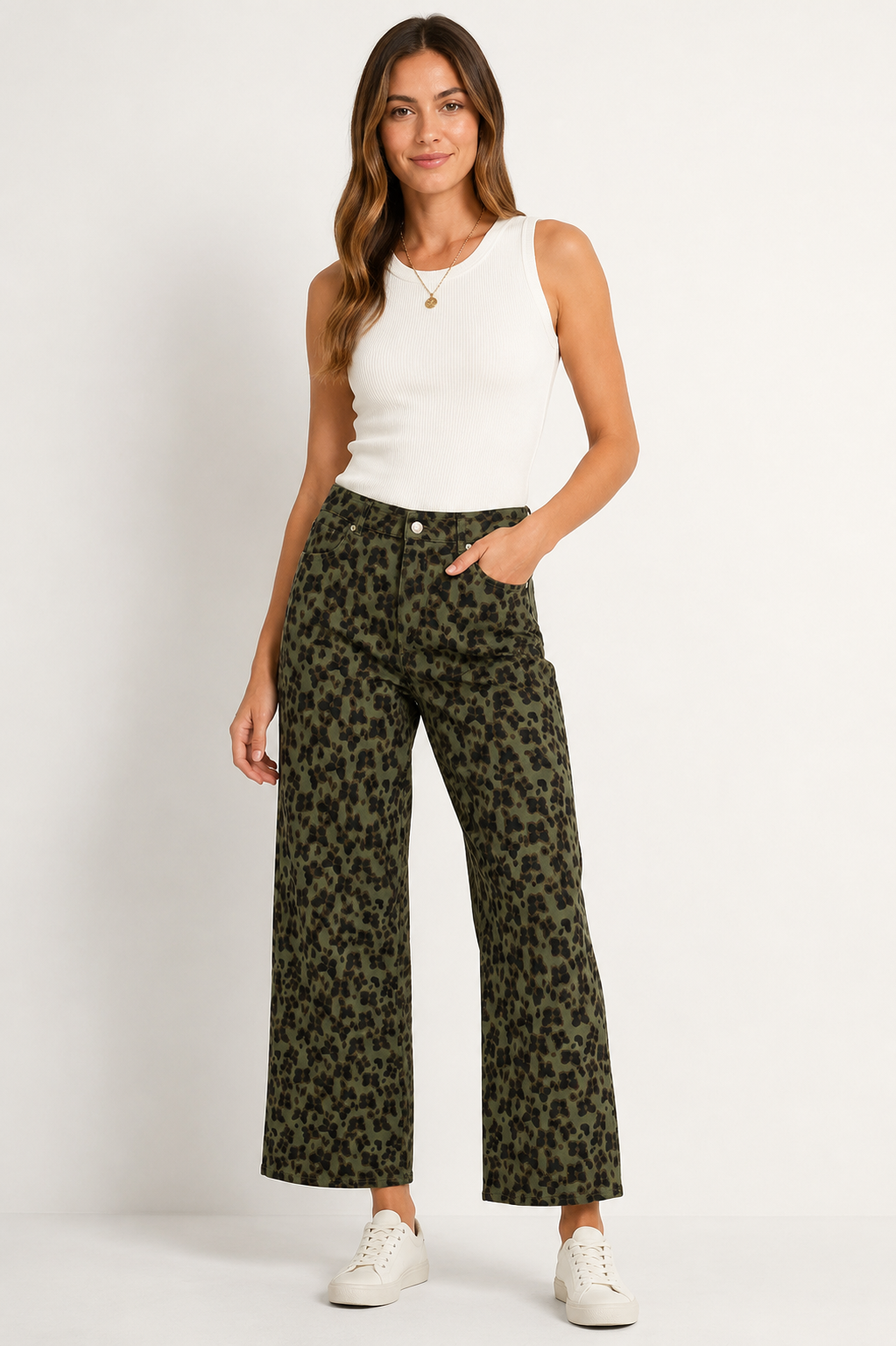 Entro- Butterfly Print Olive Pant