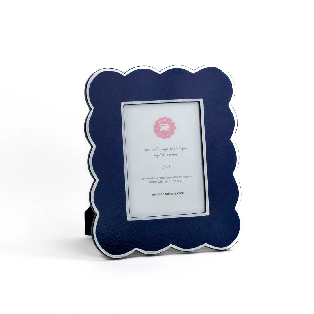 Madcap Cottage Hand-Painted Scalloped Picture Frames - 5" x 7" - Blue