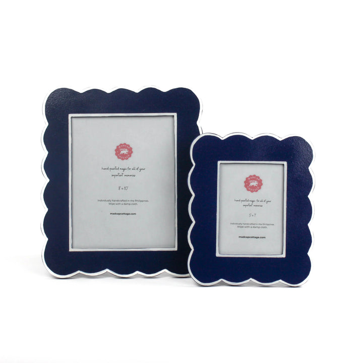 Madcap Cottage Hand-Painted Scalloped Picture Frames - 5" x 7" - Blue