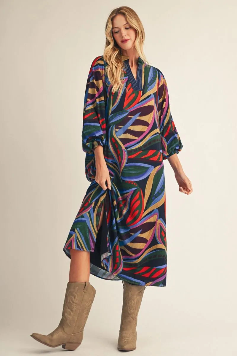 Jodifl-Boho Floral Print Dress
