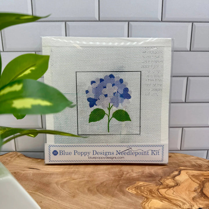 Blue Poppy Designs- Blue Hydrangea Needlepoint Kit