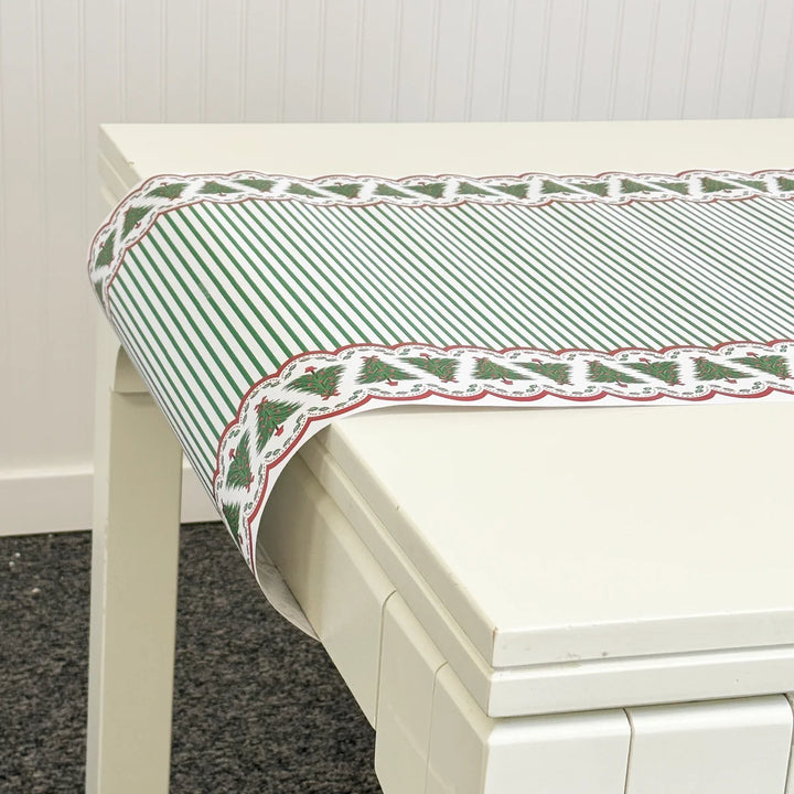 WH Hostess Paper Table Runner Christmas Tree Scallop