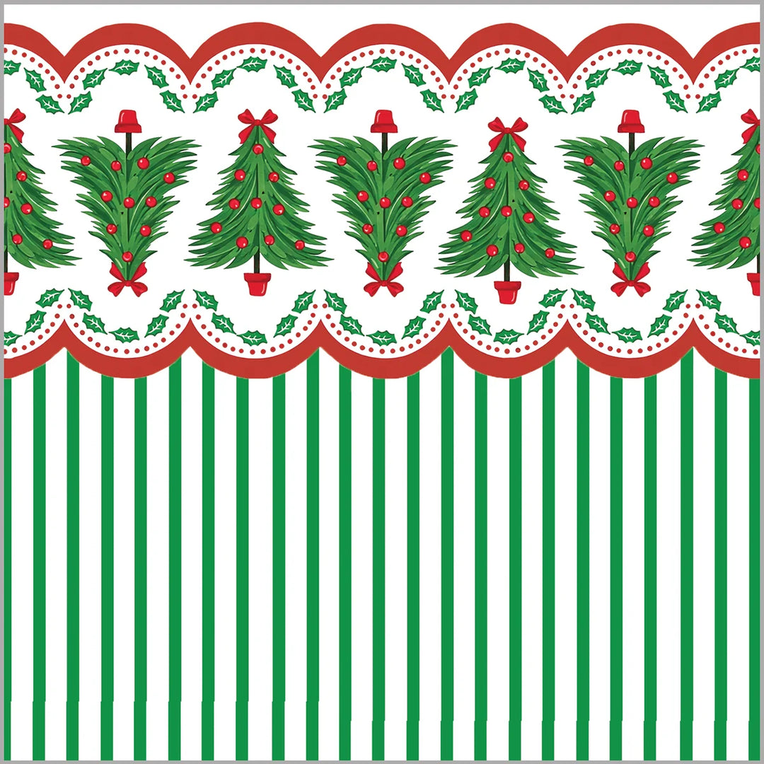 WH Hostess Paper Table Runner Christmas Tree Scallop