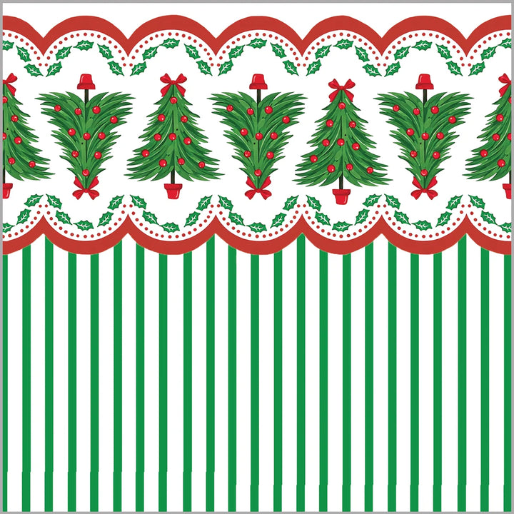WH Hostess Paper Table Runner Christmas Tree Scallop