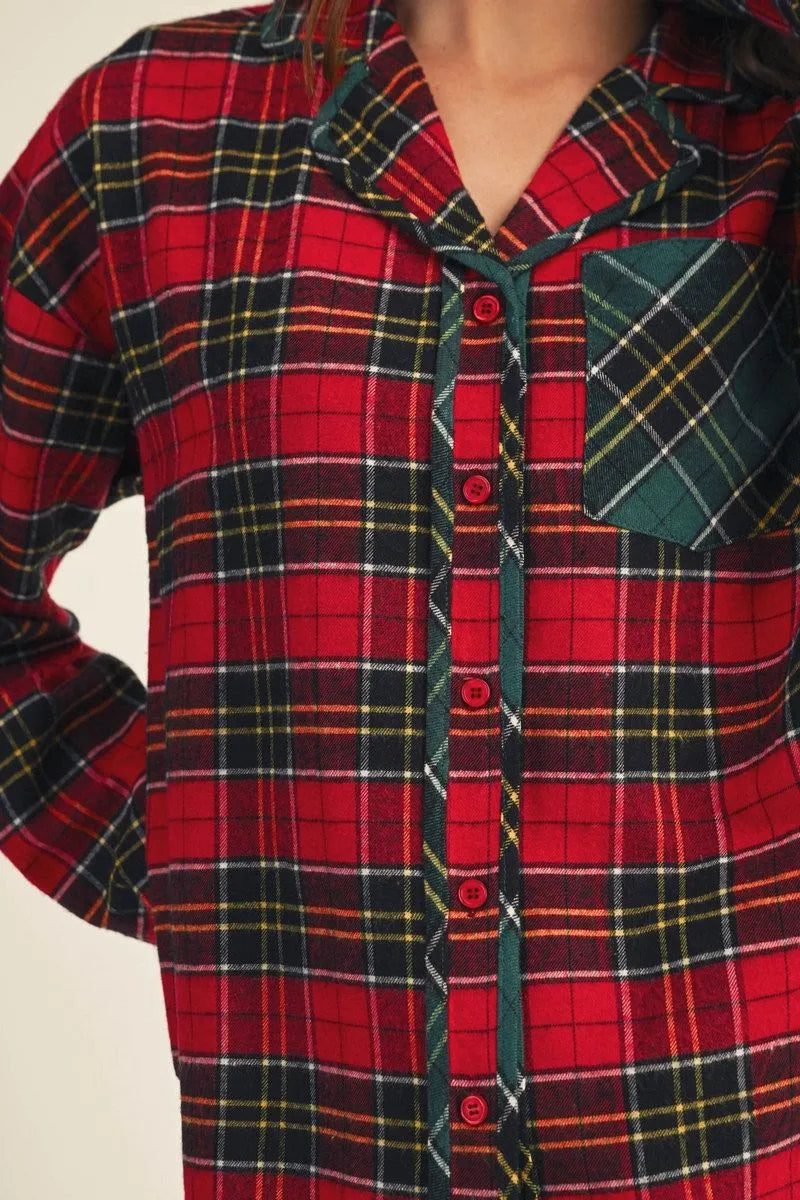 Jodifl- Red Plaid PJ Set