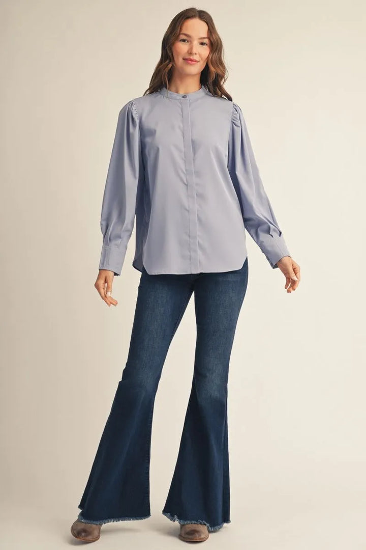 Jodifl Long Sleeve Top Periwinkle Blue