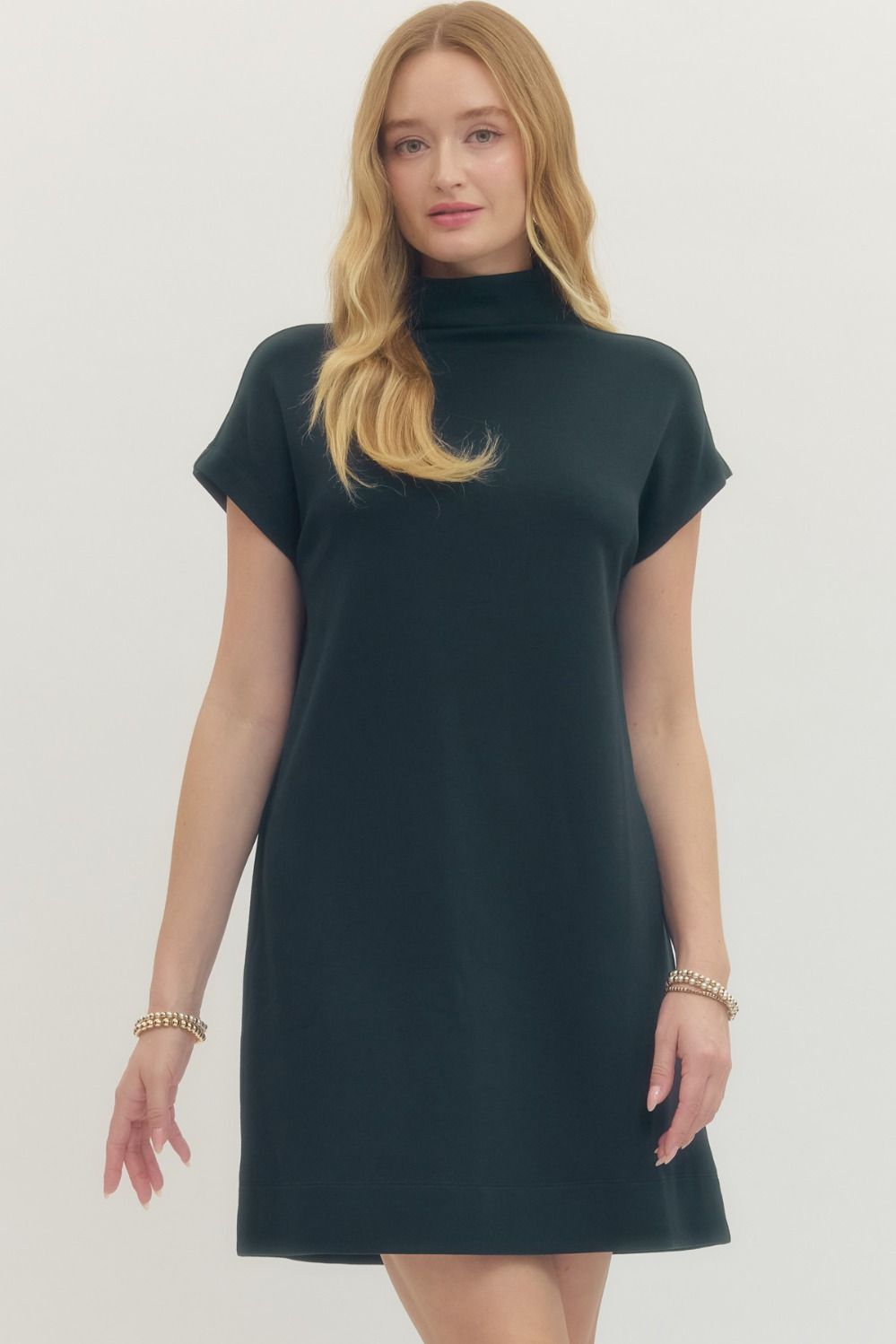 Entro Mock Neck Mini Dress