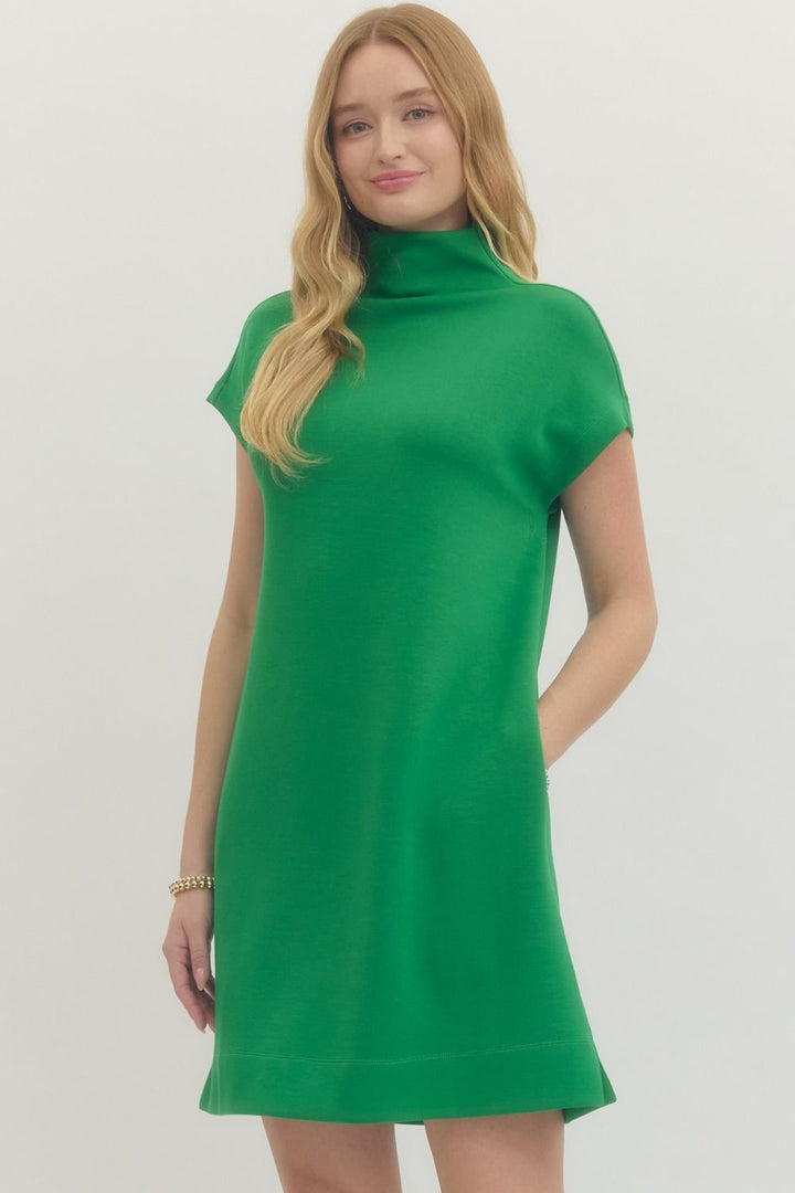Entro Mock Neck Mini Dress