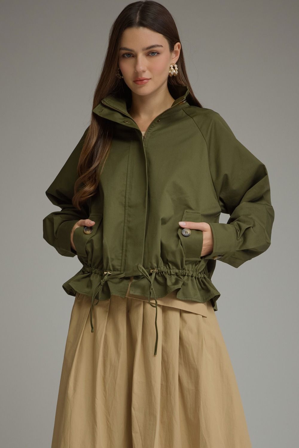 Entro Long Sleeve Jacket Olive