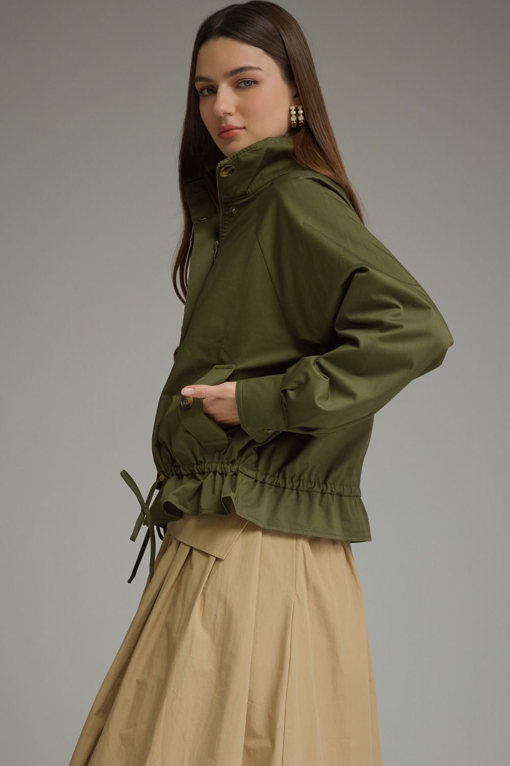 Entro Long Sleeve Jacket Olive